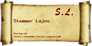 Stemmer Lajos névjegykártya